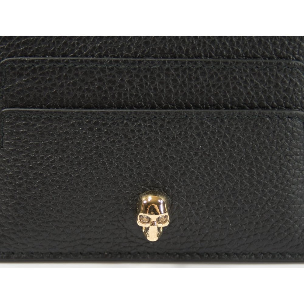 Alexander Mcqueen Skull Pebbled Leather Card Wallet - Picture 3 of 5